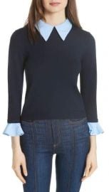 Alice   Olivia Aster Ruffle Cuff Sweater at Nordstrom